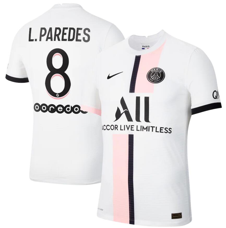 2021/22 Maillot PSG Extérieur Away Kit Soccer Jersey with L.Paredes 8 printing